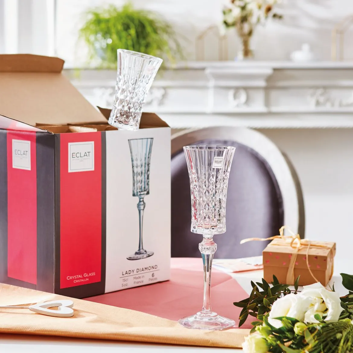 4 flûtes 15 cl Lady Diamond