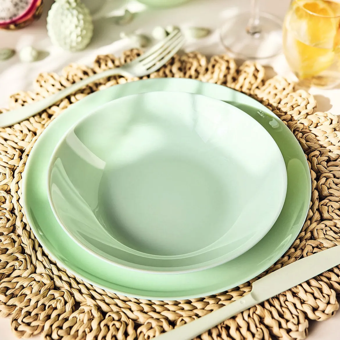 Assiette creuse 20 cm Diwali Paradise Green