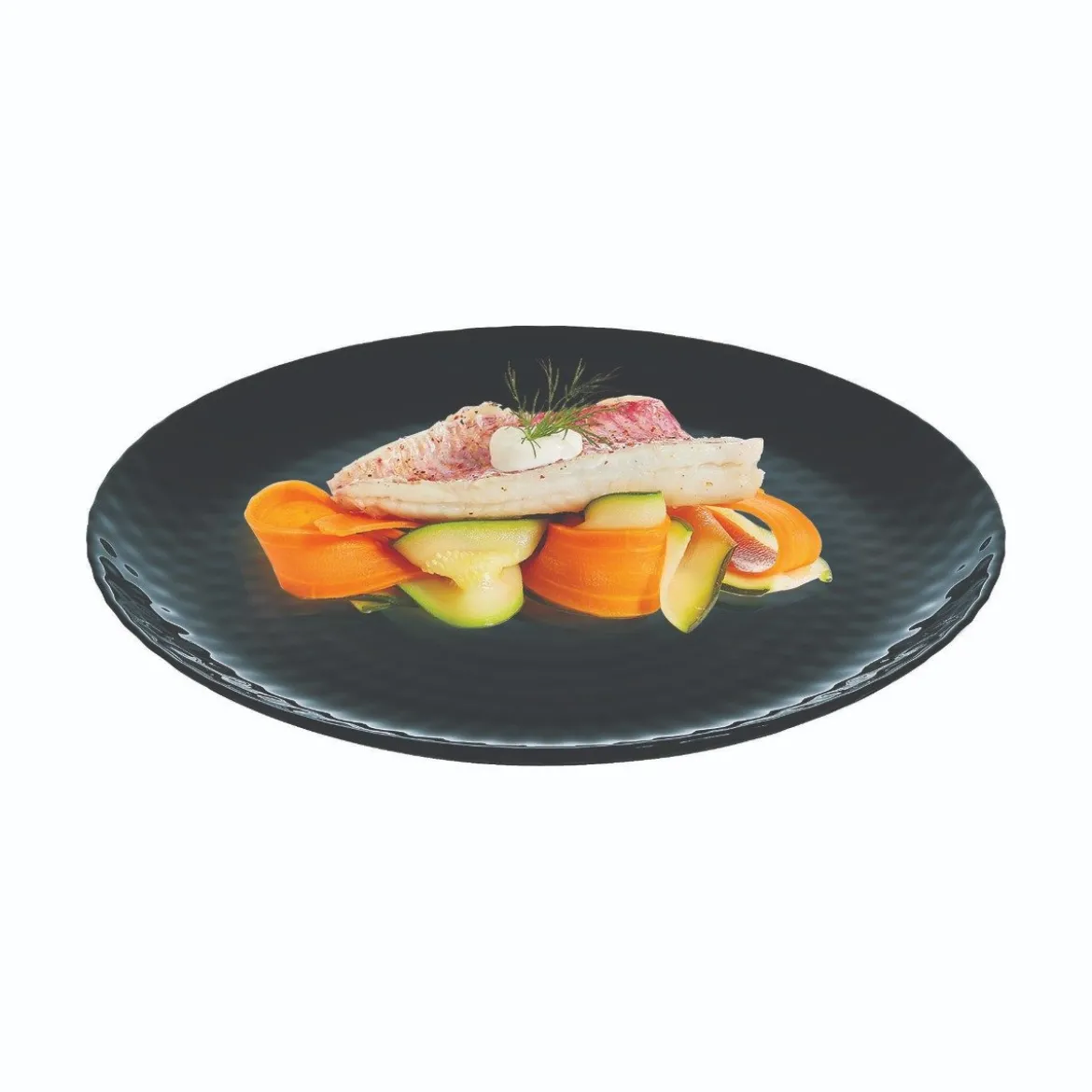 Assiette plate noire 25 cm Pampille