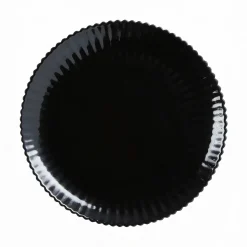 Assiette plate noire 25 cm Bloom