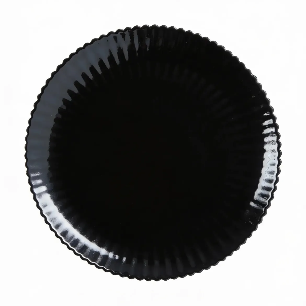 Assiette plate noire 25 cm Bloom
