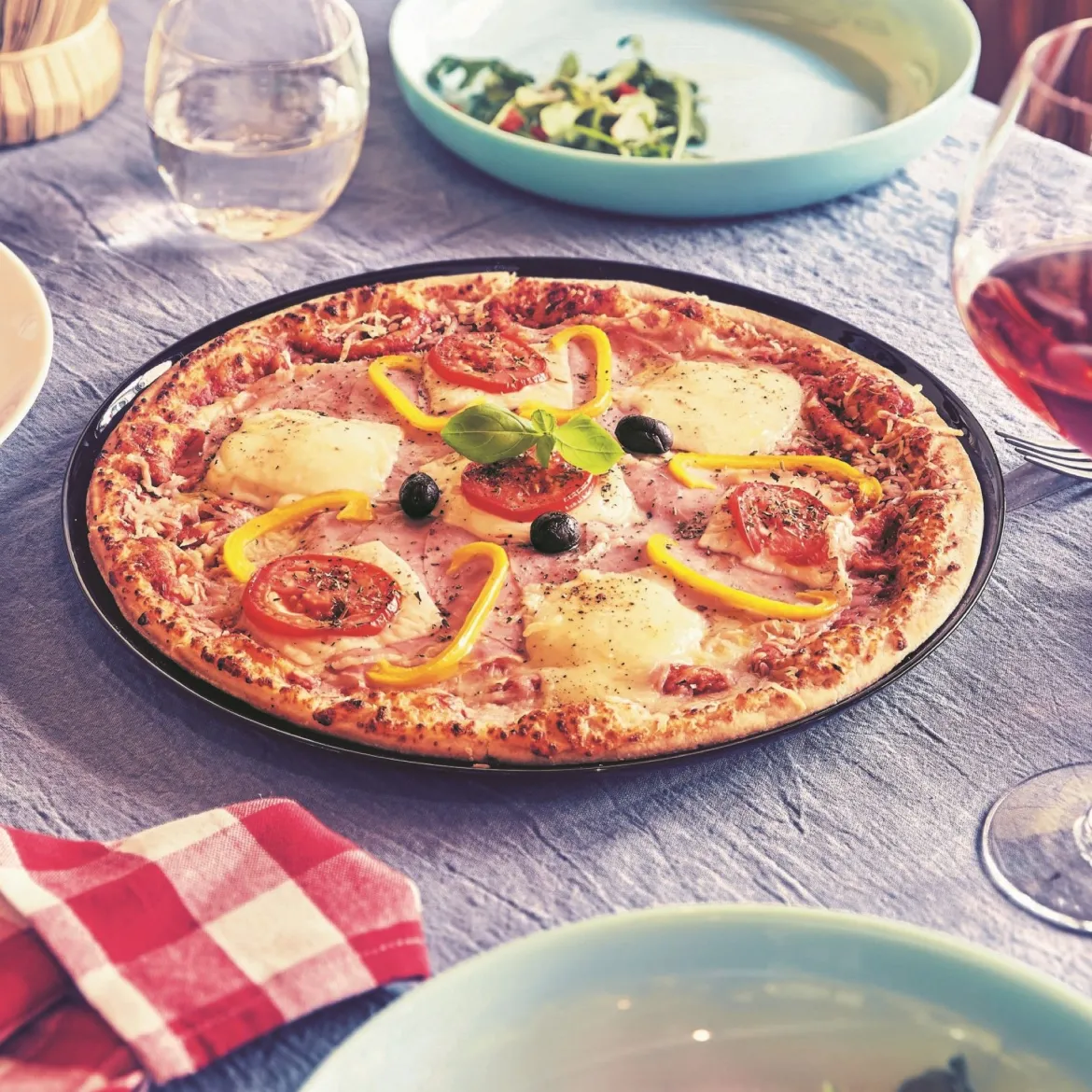 Lot de 6 assiettes à pizza Friend's Time noir