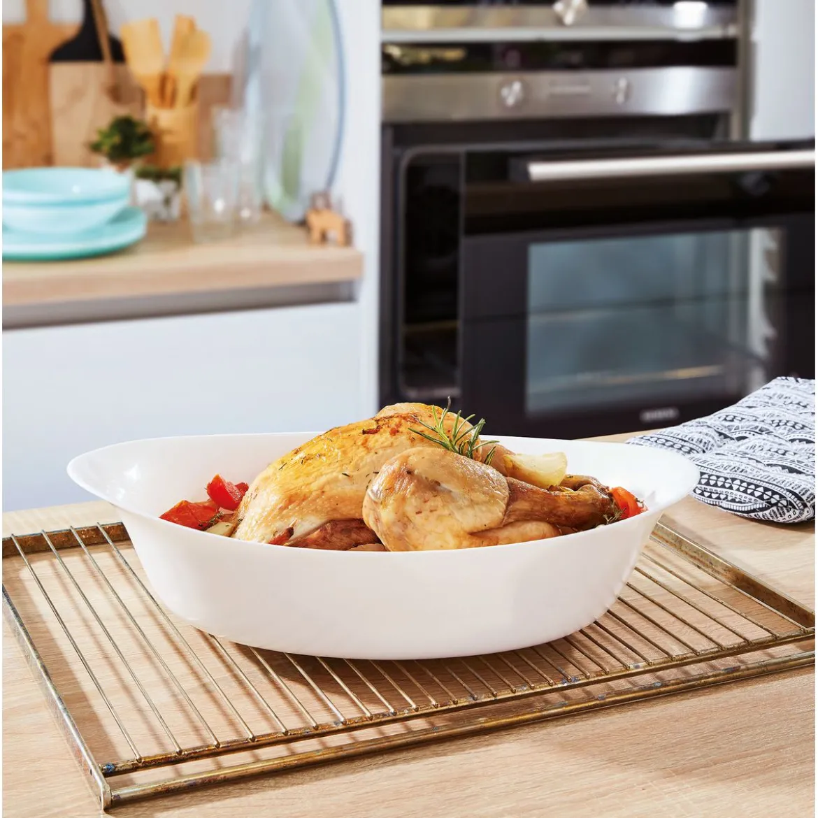 Plat de cuisson blanc 38,1 x 24 cm Smart Cuisine Carine