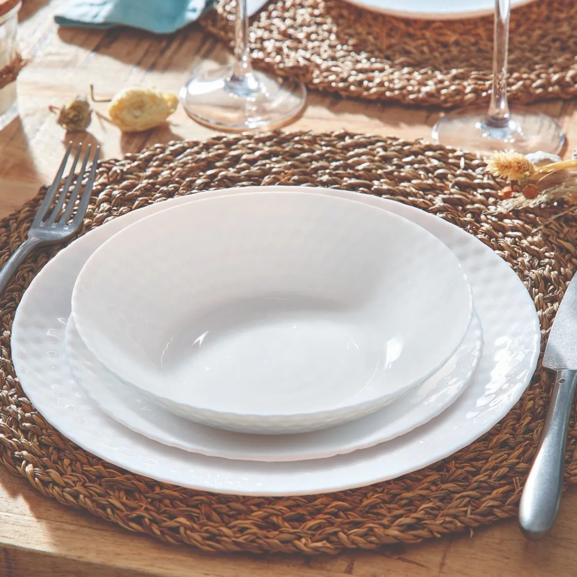 Service de table 18 pièces Pampille blanc